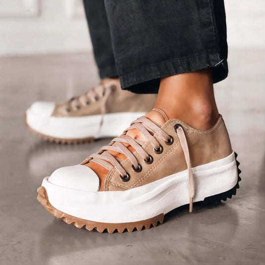 Michelle | Women's Platform Lace-Up Low Top Sneakers - Image 1