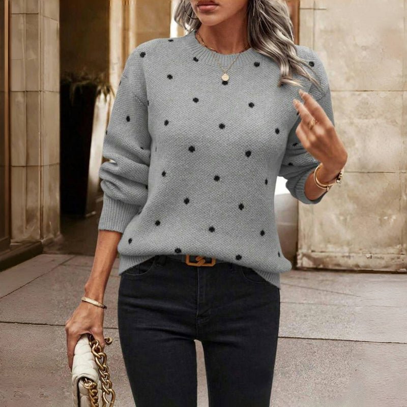 Bonnie | Women's Polka Dot Long Sleeve Sweater - Image 7