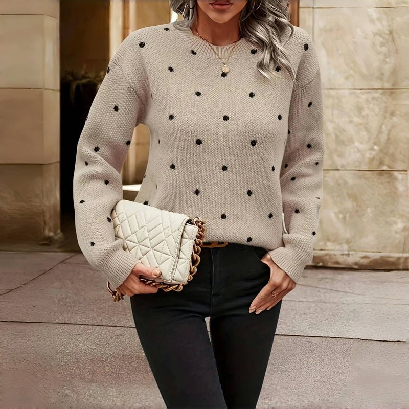 Bonnie | Women's Polka Dot Long Sleeve Sweater - Image 3