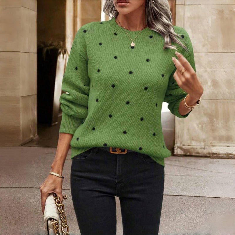 Bonnie | Women's Polka Dot Long Sleeve Sweater - Image 6