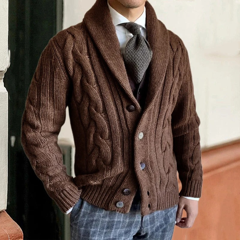 Alan | Men's Button-Down Cable Knit Cardigan - Image 3