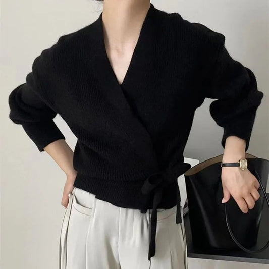 Karen | Women's Wrap V-Neck Sweater - Image 1