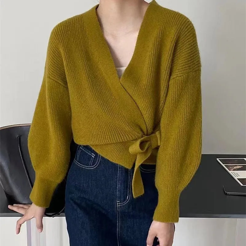 Karen | Women's Wrap V-Neck Sweater - Image 5