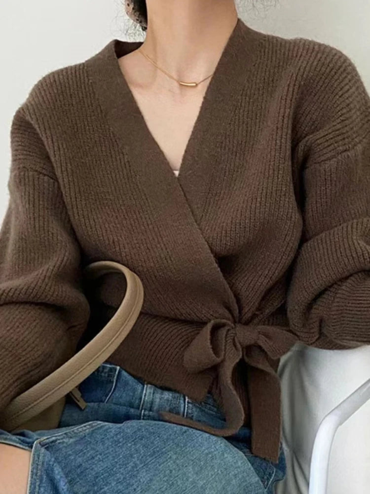 Karen | Women's Wrap V-Neck Sweater - Image 2