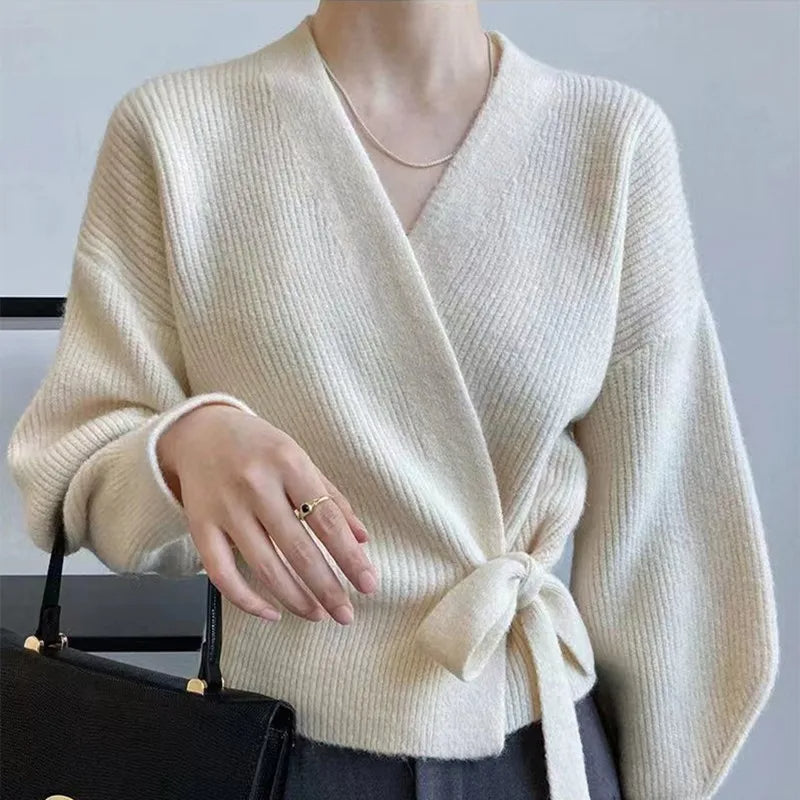 Karen | Women's Wrap V-Neck Sweater - Image 4