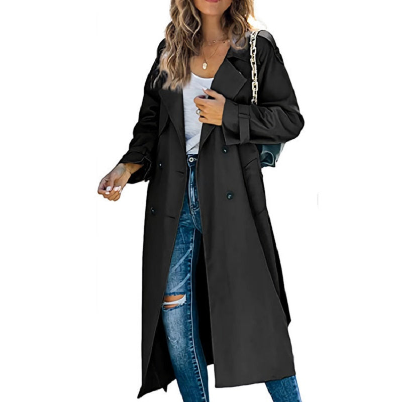 Madeline | Women's Double-Breasted Long Trench Coat - Image 2