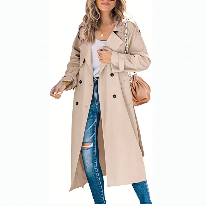 Madeline | Women's Double-Breasted Long Trench Coat - Image 5