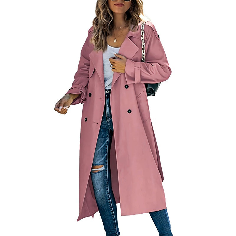 Madeline | Women's Double-Breasted Long Trench Coat - Image 6