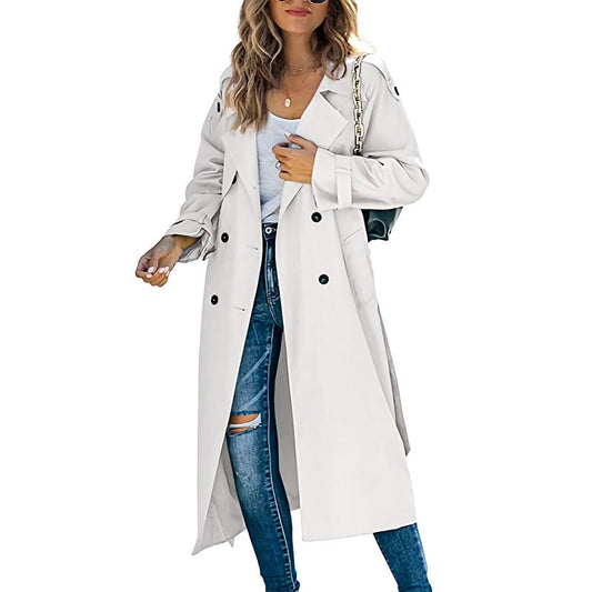 Madeline | Women's Double-Breasted Long Trench Coat - Image 1