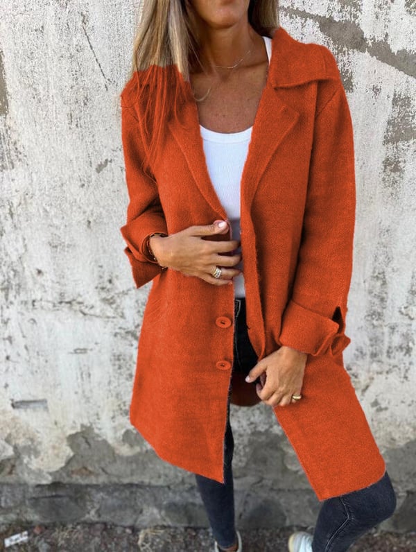 Edith | Women's Button Front Long Coat - Image 12
