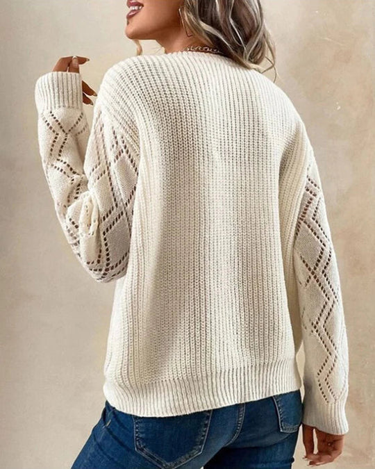 Women's V-Neck Long Sleeve Sweater - Image 3
