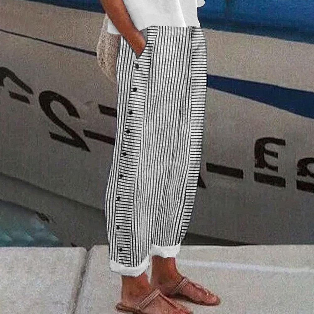 Diana | Women's Striped Harem Pants - Image 1