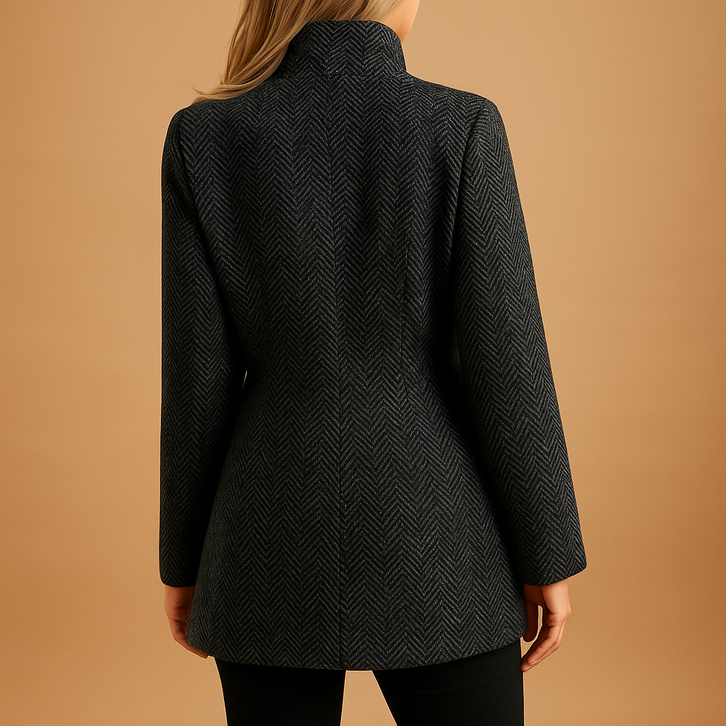 Teresa | Women's A-Line Herringbone Coat - Image 4