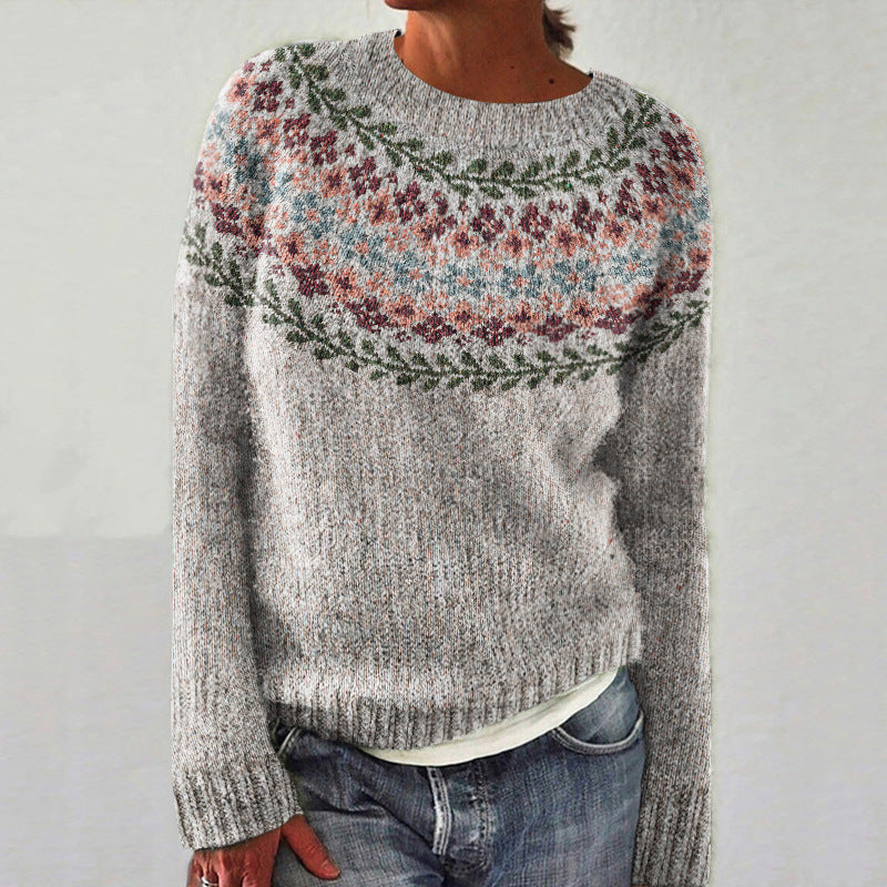 Skye | Women's Floral Knit Pullover Sweater - Image 1