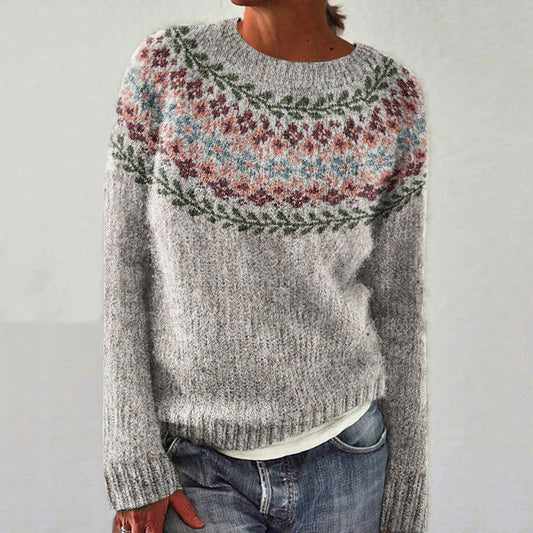 Skye | Women's Floral Knit Pullover Sweater - Image 1