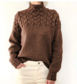 Rochelle | Women's Turtleneck Cable Knit Sweater - Image 7