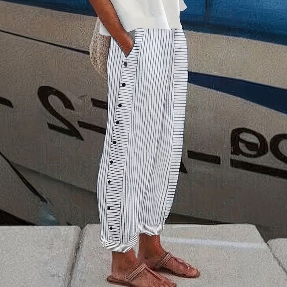 Diana | Women's Striped Harem Pants - Image 3