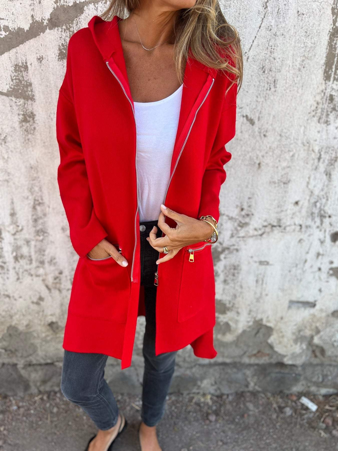 Danielle | Women's Hooded Long Coat - Image 3