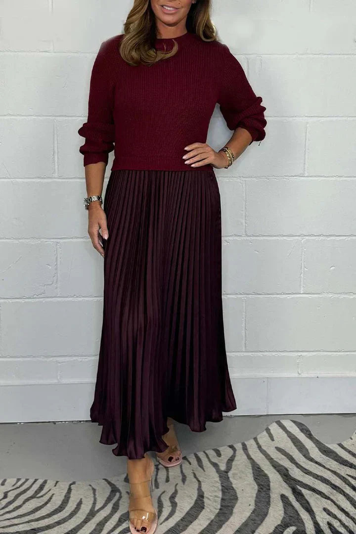 Eliza | Women's Pleated Fit & Flare Midi Dress - Image 2