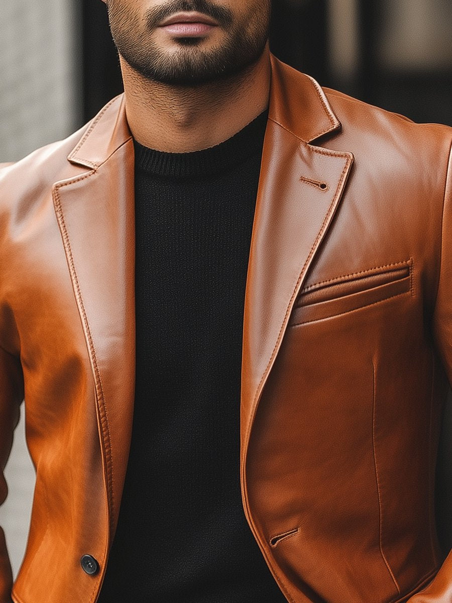 Larry | Men's Blazer Style Leather Jacket - Image 5
