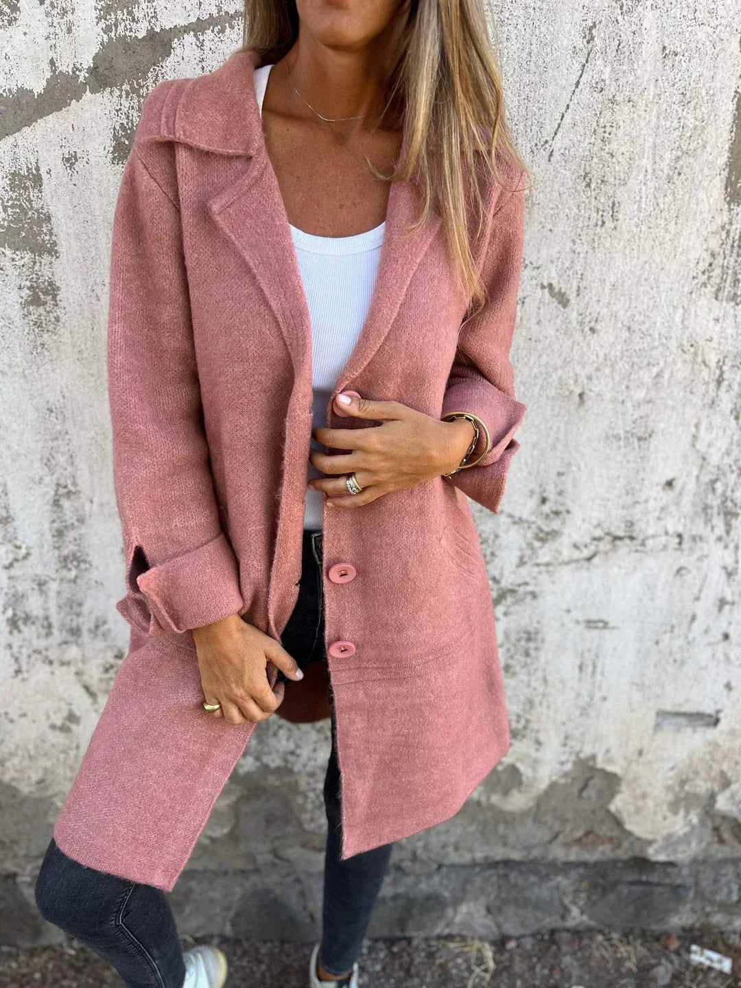 Edith | Women's Button Front Long Coat - Image 3