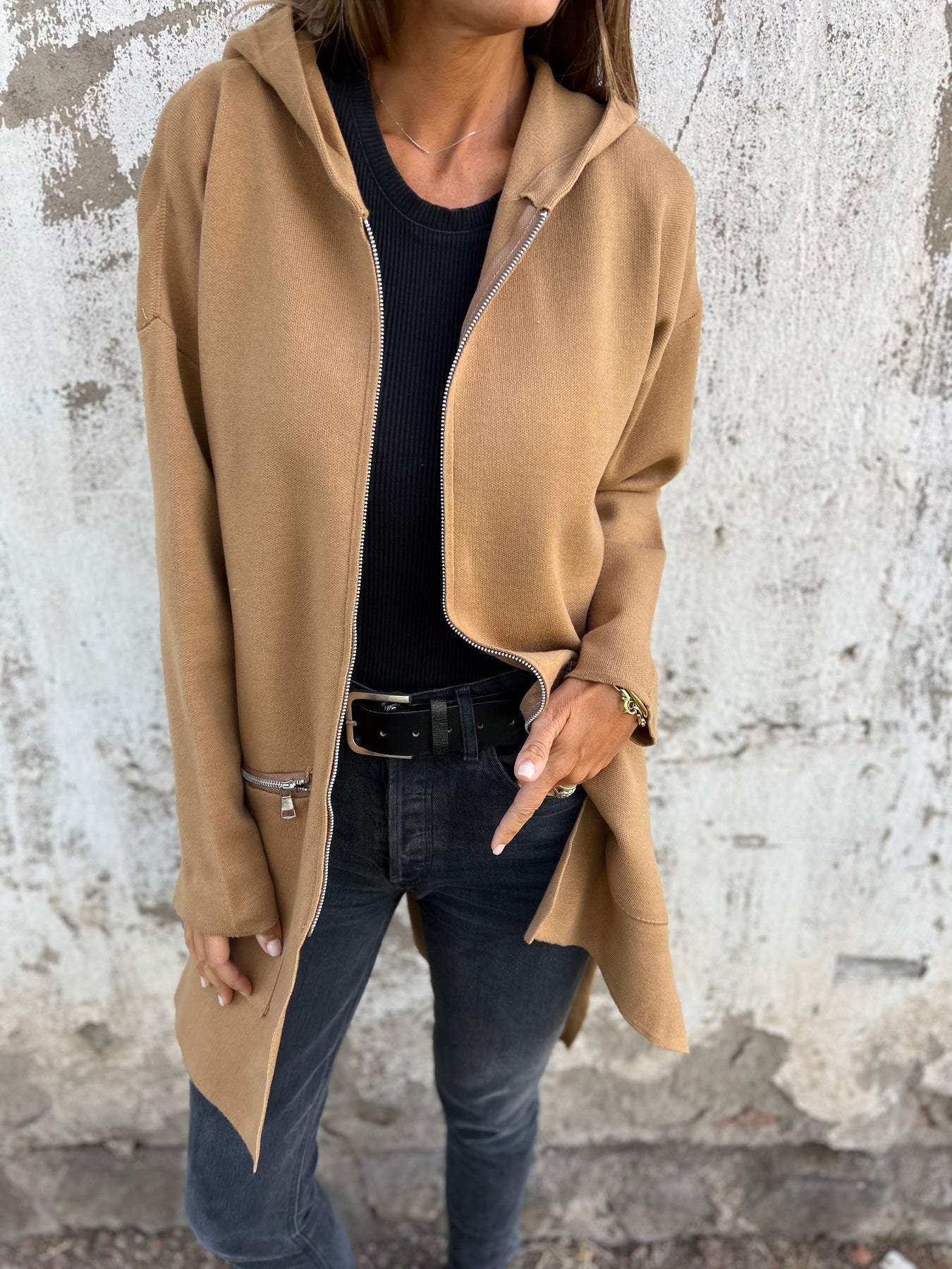 Danielle | Women's Hooded Long Coat - Image 2
