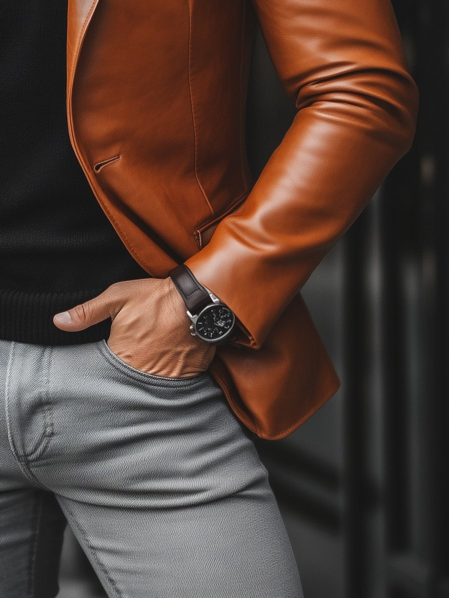 Larry | Men's Blazer Style Leather Jacket - Image 6