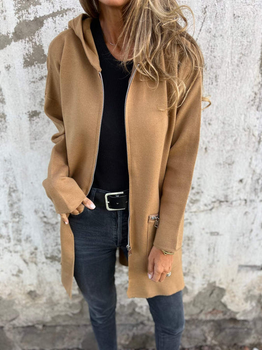 Danielle | Women's Hooded Long Coat - Image 1