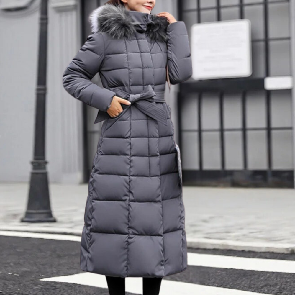 Mae | Women's Belted Long Puffer Coat - Image 7