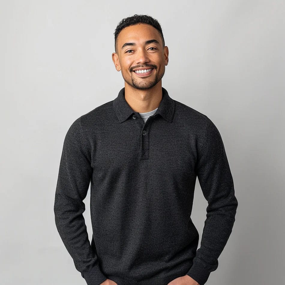 Kaleb | Men's Button-Down Polo Sweater - Image 4