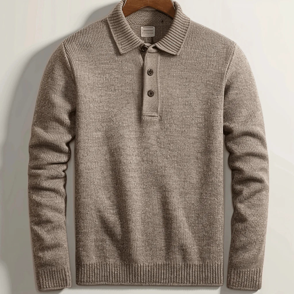 Kaleb | Men's Button-Down Polo Sweater - Image 2