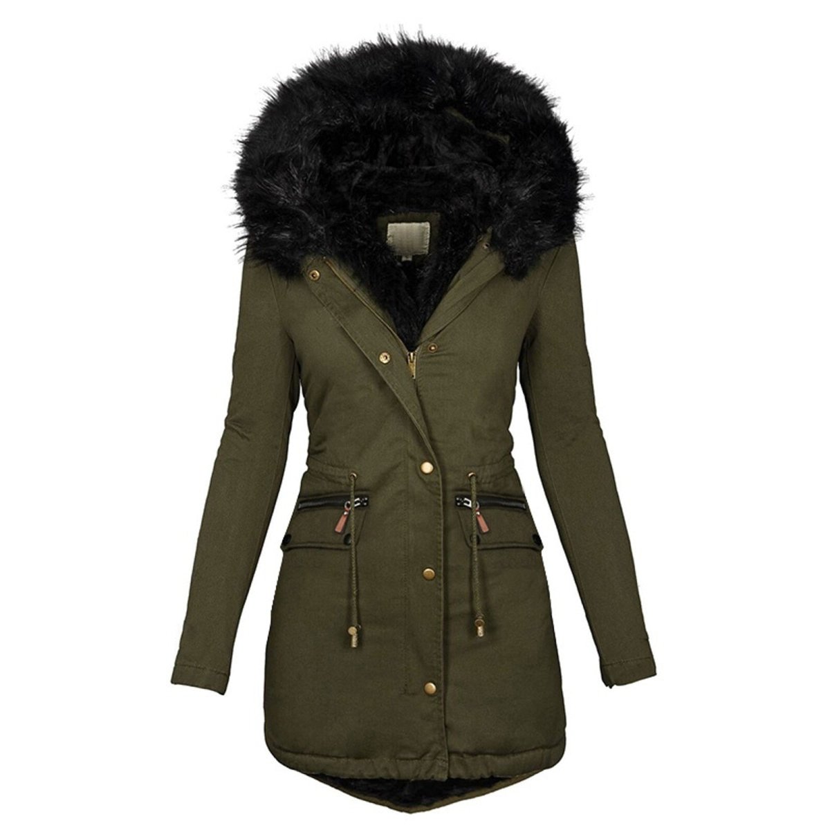 Kelsey | Women's Faux Fur Hooded Anorak Coat - Image 2