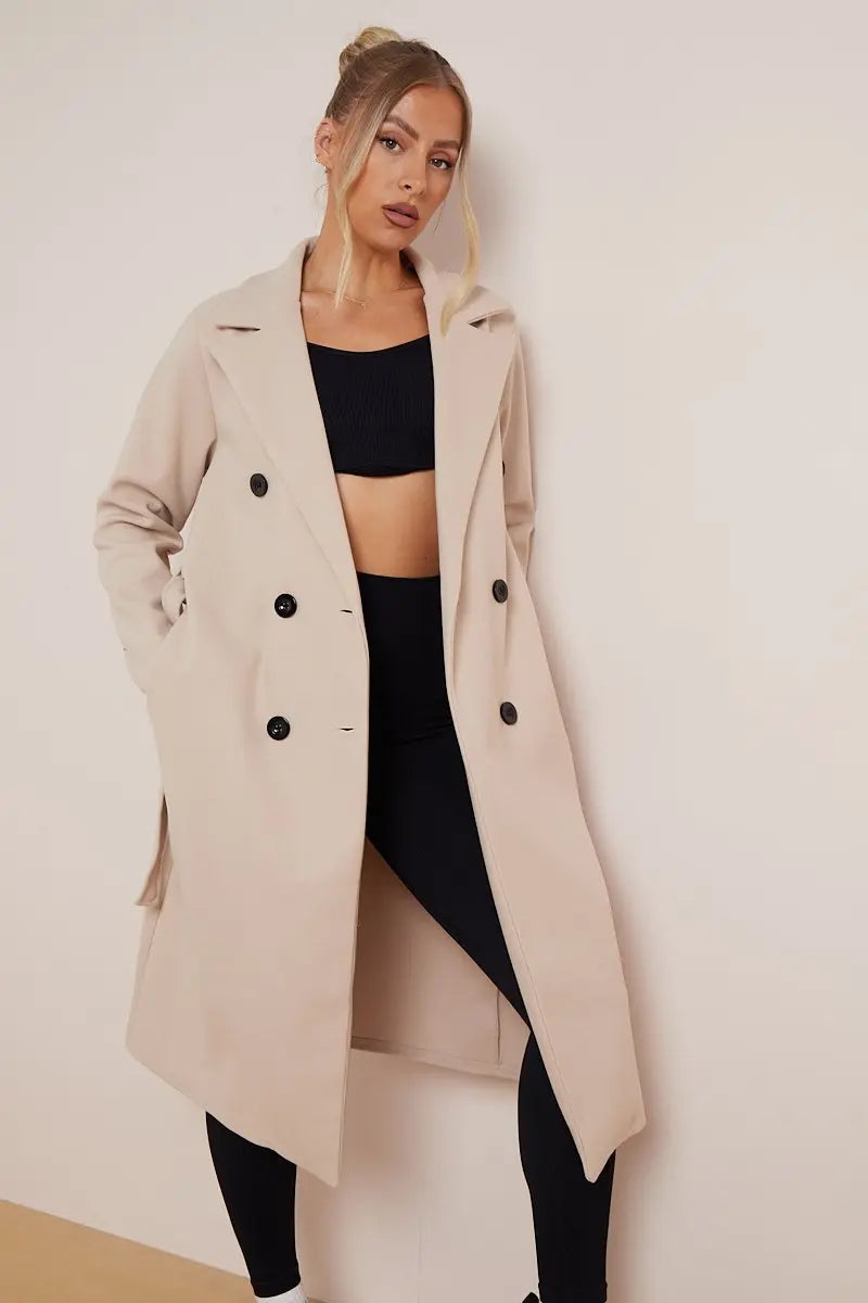 Image of Naomi | Women's Double-Breasted Long Coat