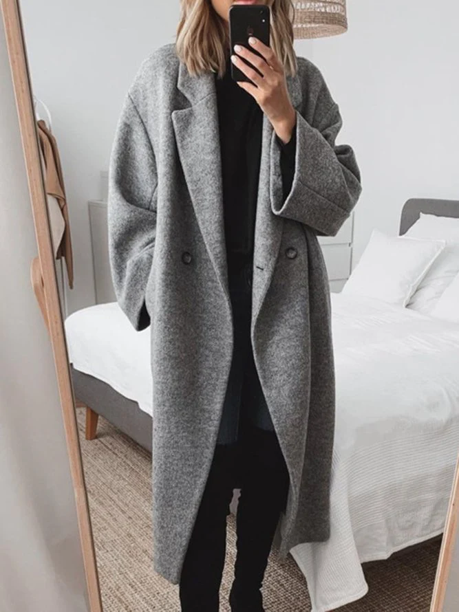 Image of Nora | Women's Oversized Double-Breasted Long Coat