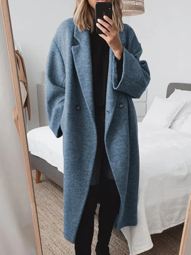Image of Nora | Women's Oversized Double-Breasted Long Coat