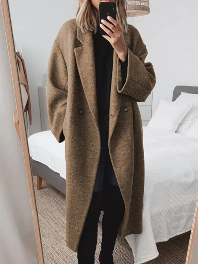 Image of Nora | Women's Oversized Double-Breasted Long Coat