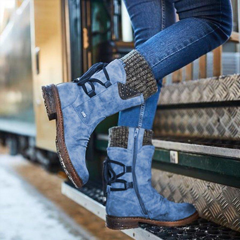 Esther | Women's Lace-Up Mid-Calf Slouch Boots - Image 9
