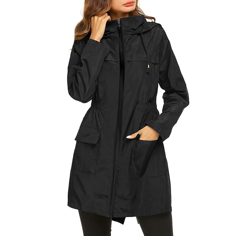 Karen | Women's Hooded Mid-Length Raincoat - Image 13