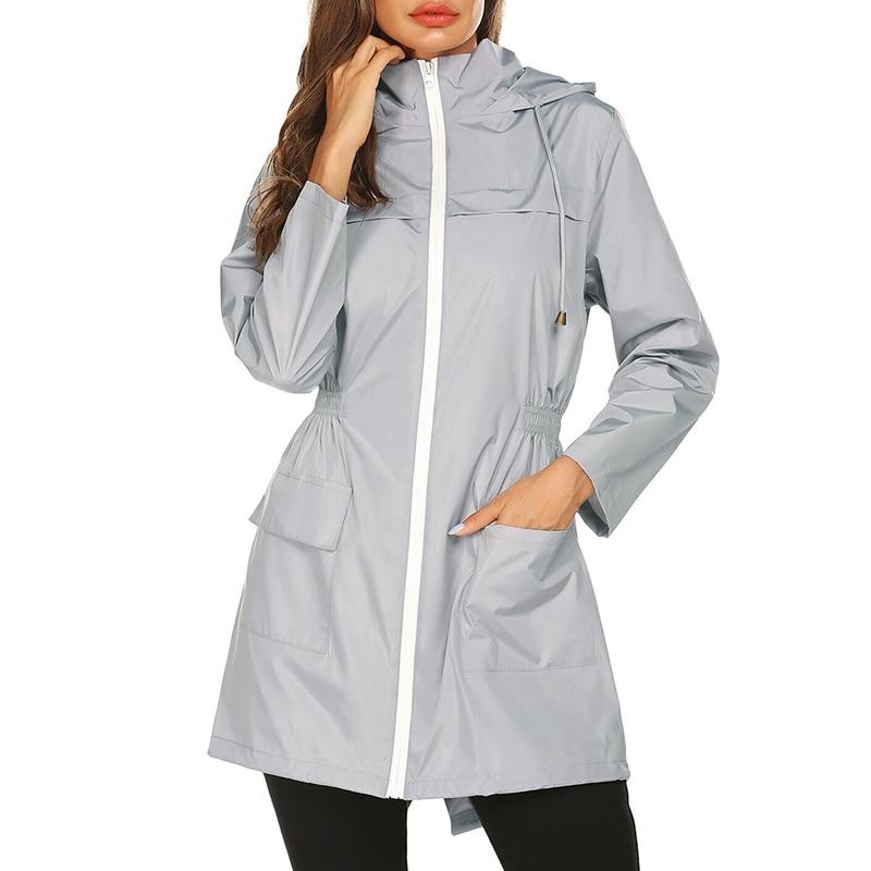 Karen | Women's Hooded Mid-Length Raincoat - Image 15