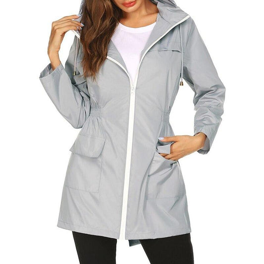 Karen | Women's Hooded Mid-Length Raincoat - Image 1