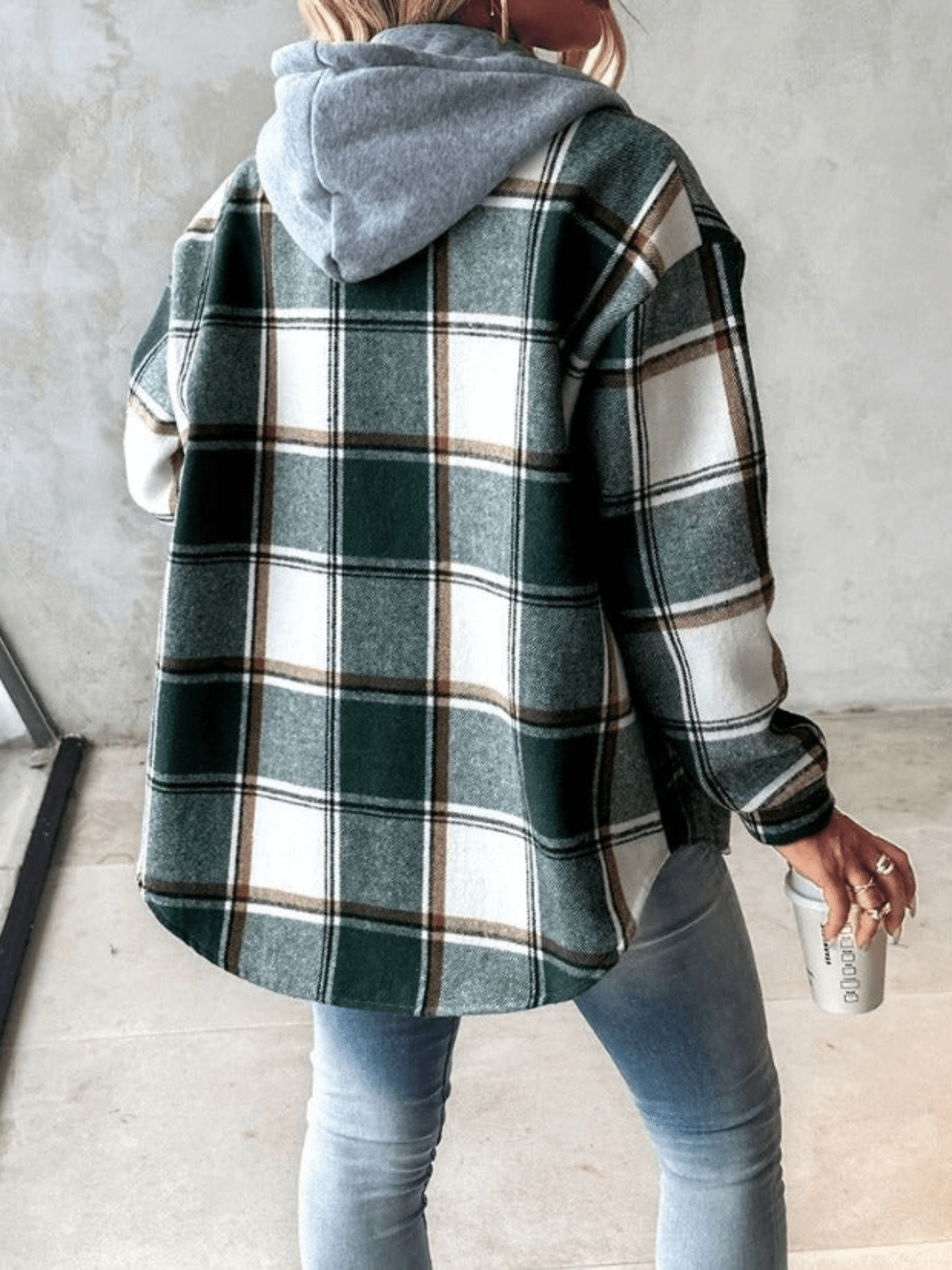 Samantha | Women's Hooded Plaid Jacket - Image 2
