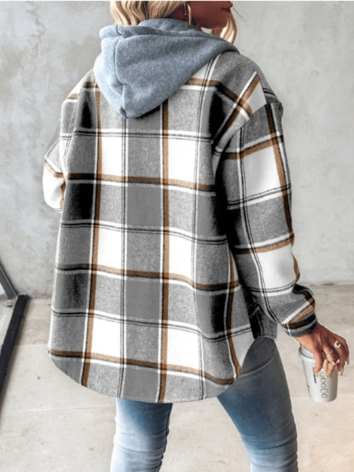 Samantha | Women's Hooded Plaid Jacket - Image 6