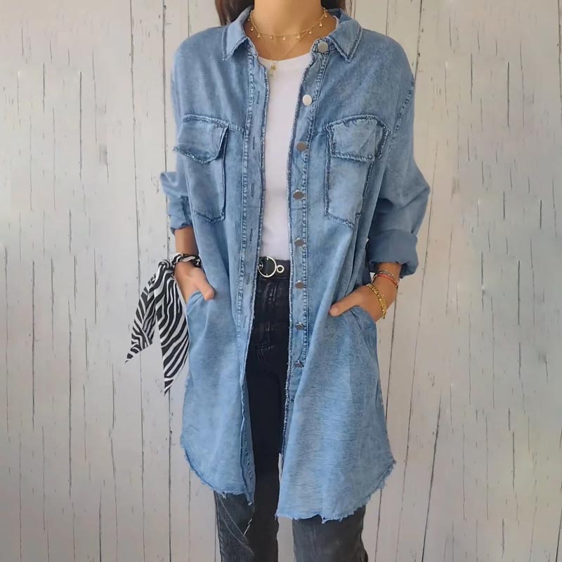 Charity | Women's Longline Denim Jacket - Image 3