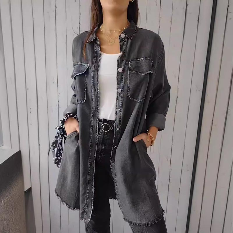 Charity | Women's Longline Denim Jacket - Image 4