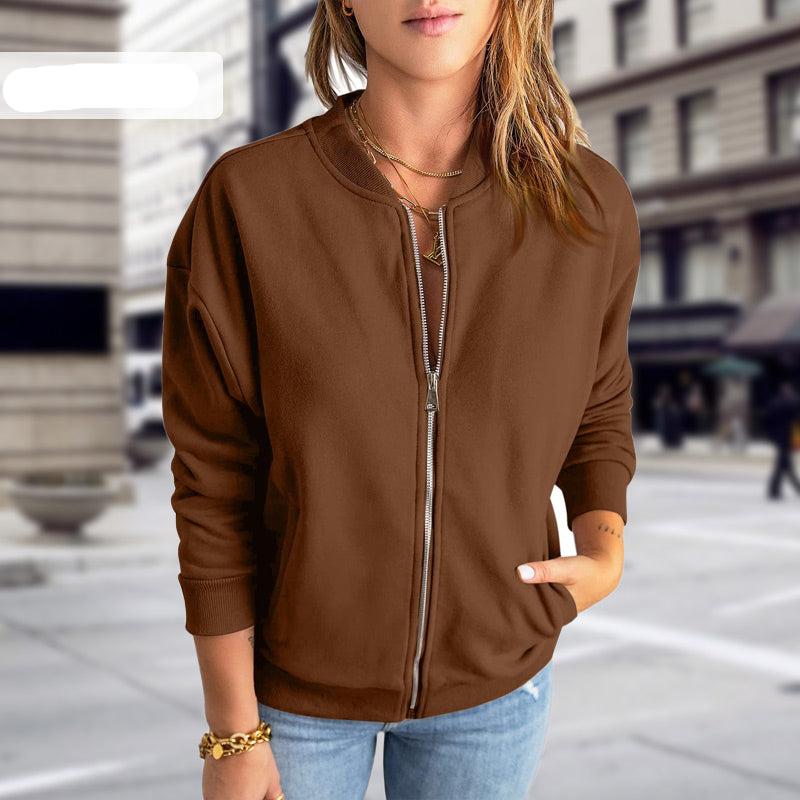 Tracy | Women's Zip-Up Casual Bomber Jacket - Image 4