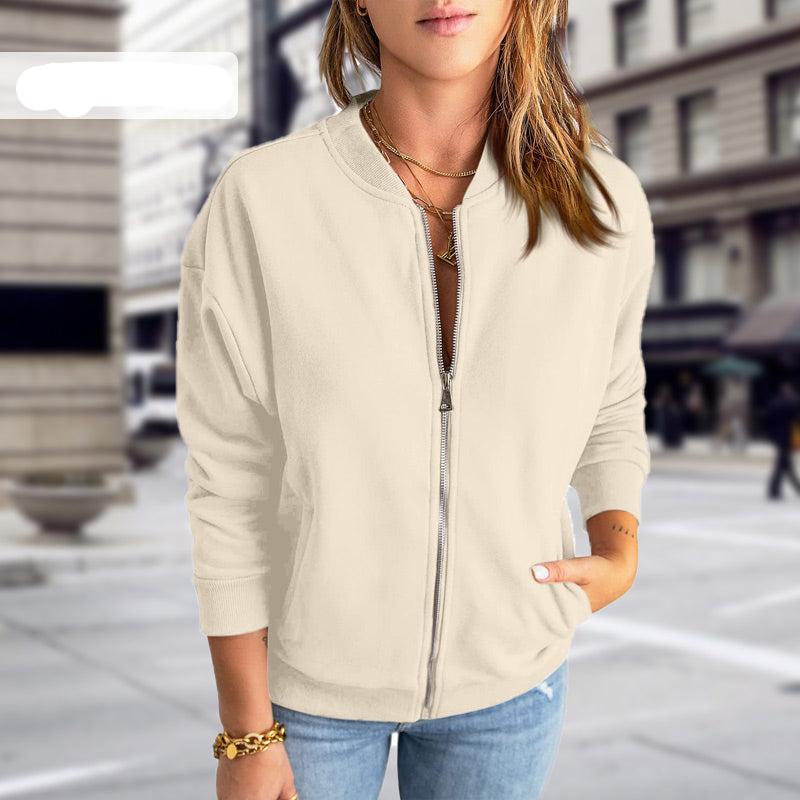 Tracy | Women's Zip-Up Casual Bomber Jacket - Image 3