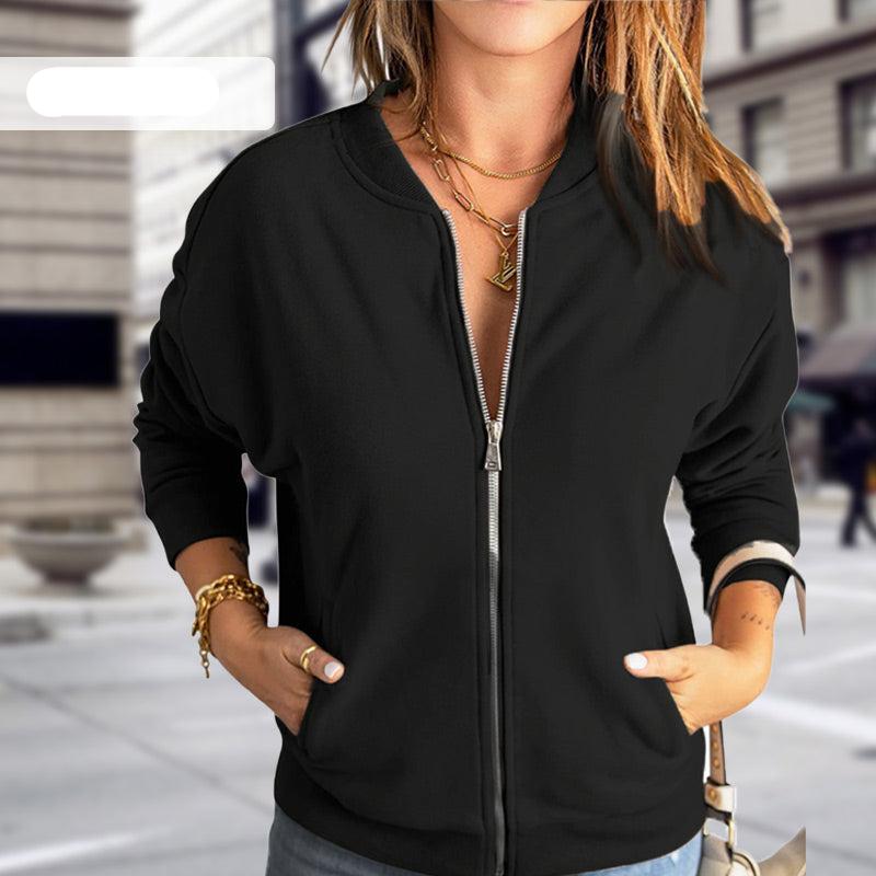 Tracy | Women's Zip-Up Casual Bomber Jacket - Image 6