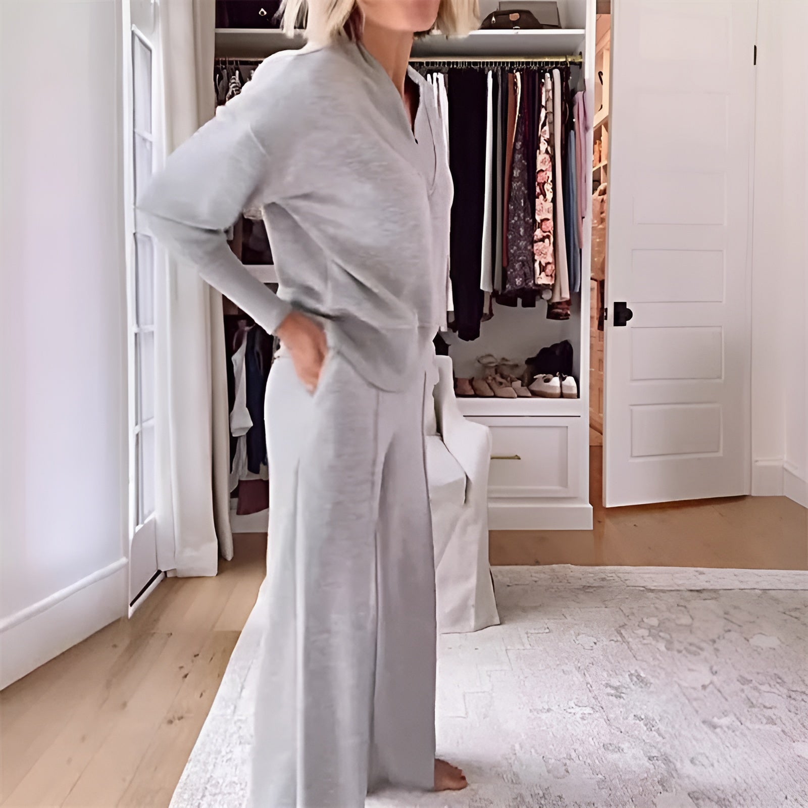 Barbara | Women's Wide Leg Lounge Set - Image 3