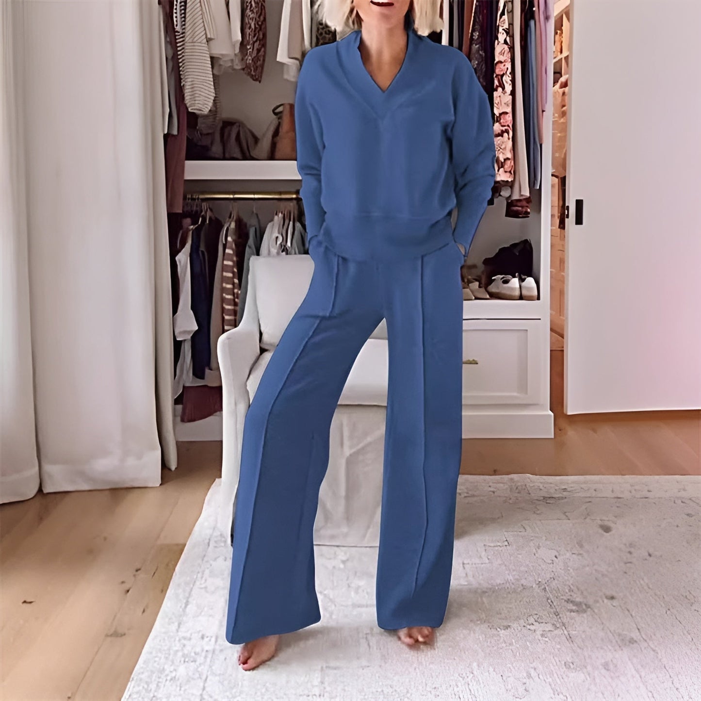 Barbara | Women's Wide Leg Lounge Set - Image 4