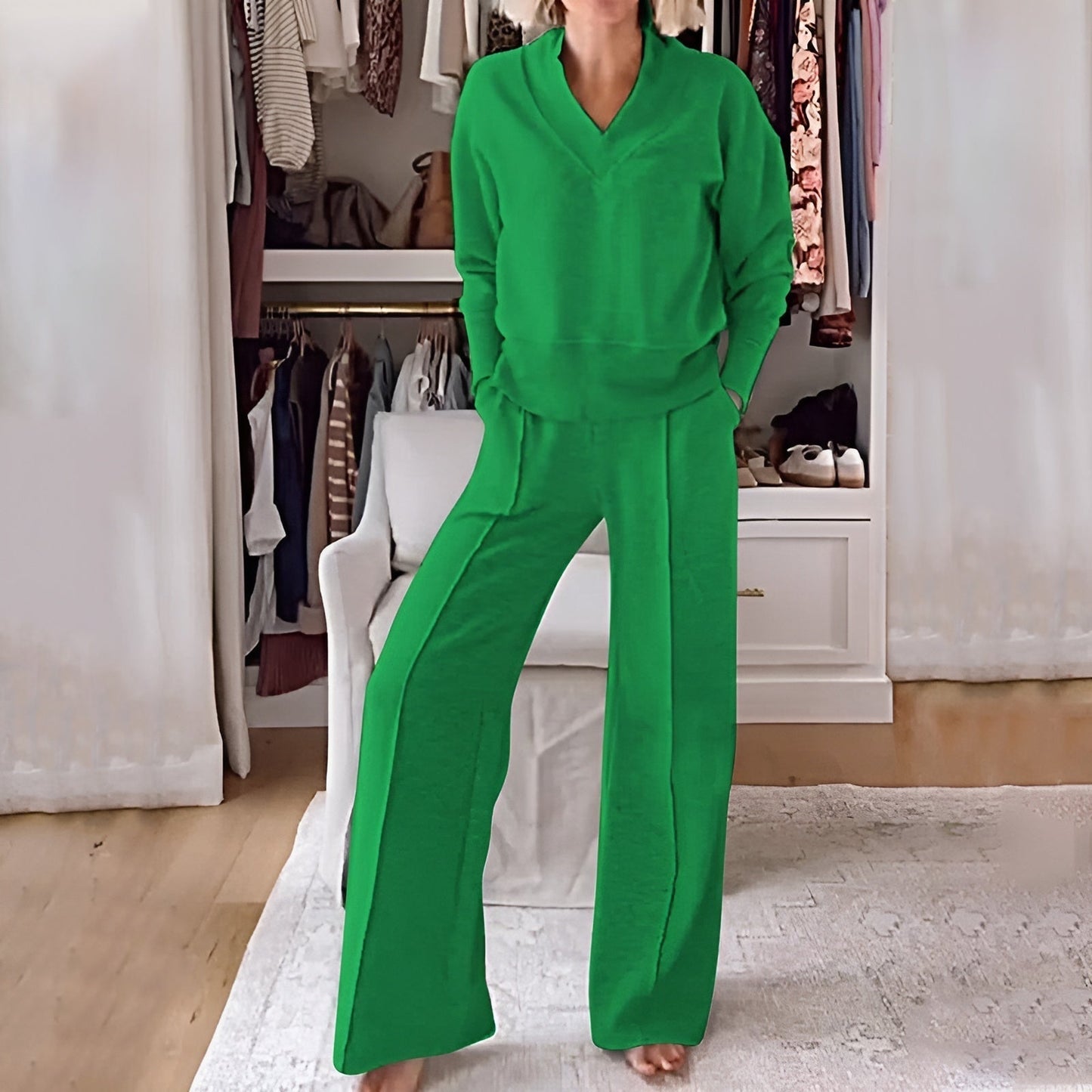 Barbara | Women's Wide Leg Lounge Set - Image 7